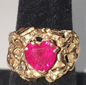 10k ruby nugget ring